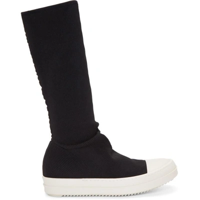 Shop Rick Owens Drkshdw Black Sock Sneaker High-top Boots In 91 Black