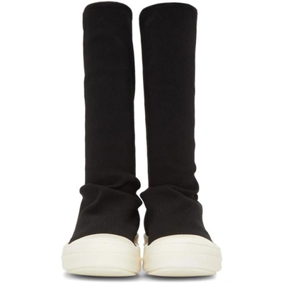 RICK OWENS DRKSHDW 黑色袜口高帮靴