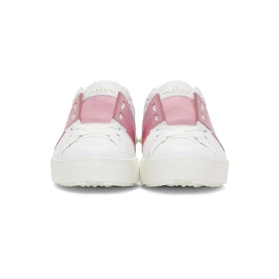 Shop Valentino White And Pink  Garavani Sneakers In Fg7 Absolut