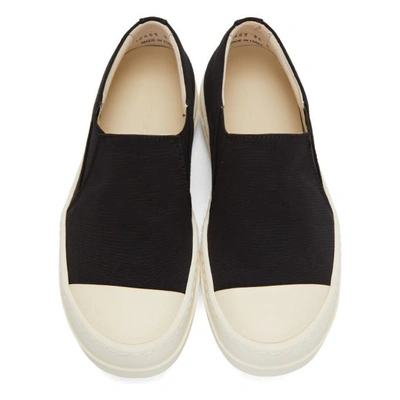 Shop Rick Owens Drkshdw Black And White Boat Sneakers In 91 Black