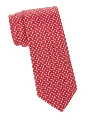 Shop Ferragamo Ladybugs Silk Tie In Red