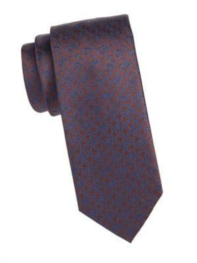 Shop Brioni Geo Silk Tie In Red