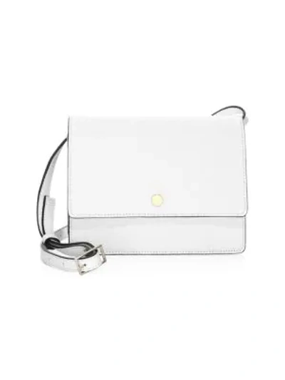 Shop Oad Mini Leather Messenger Bag In Silver