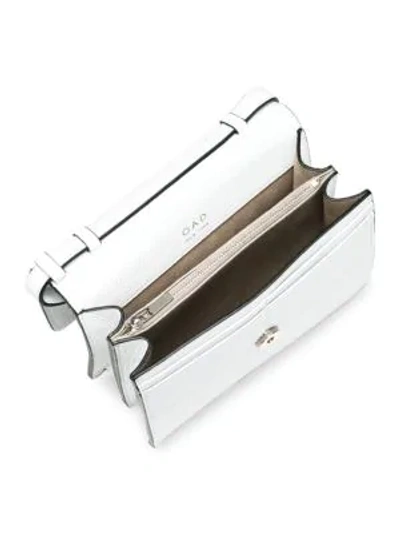 Shop Oad Mini Leather Messenger Bag In Silver