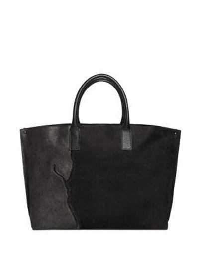Shop Akris Medium Leather Foldable Tote In Black