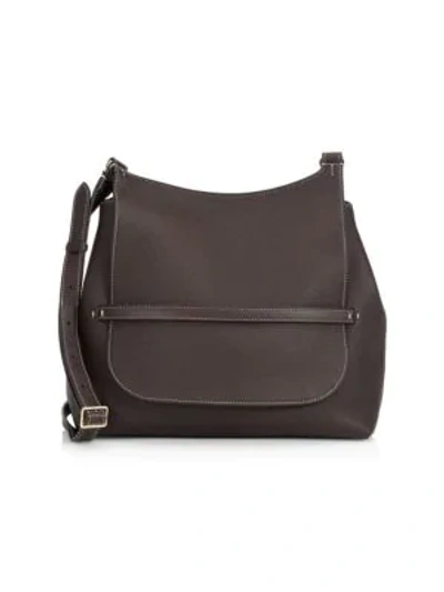 Shop The Row Sideby Grained Leather Shoulder Bag In Espresso
