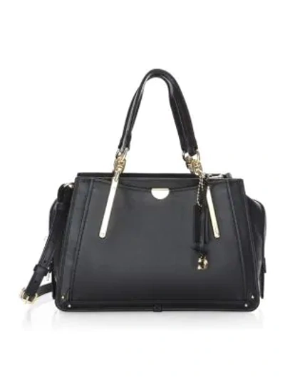 Shop Coach Dreamer Leather Top Handle Bag In Black