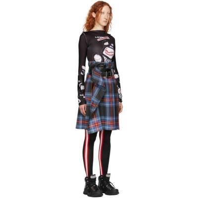 Shop Charles Jeffrey Loverboy Blue And Red Check Kilt Skirt