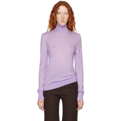 Shop Kwaidan Editions Purple Merino Turtleneck Pullover In Lila