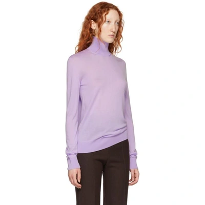 Shop Kwaidan Editions Purple Merino Turtleneck Pullover In Lila