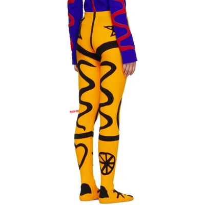 Shop Charles Jeffrey Loverboy Yellow & Black Pyjama Tights