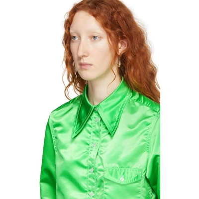 Shop Kwaidan Editions Green Pointed Collar Shirt