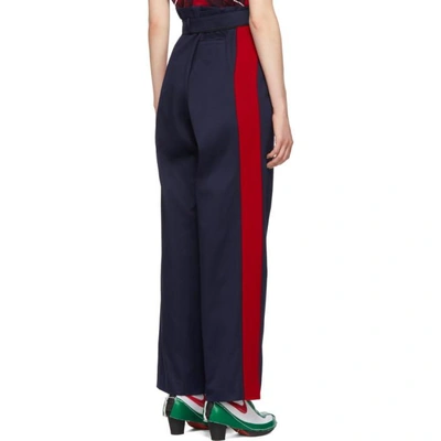 Shop Charles Jeffrey Loverboy Navy And Red Military Trousers