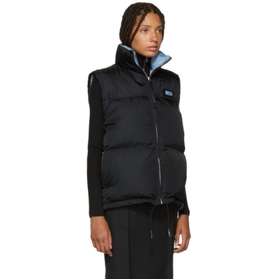 Shop Prada Black Logo Tag Down Vest In F0002 Black