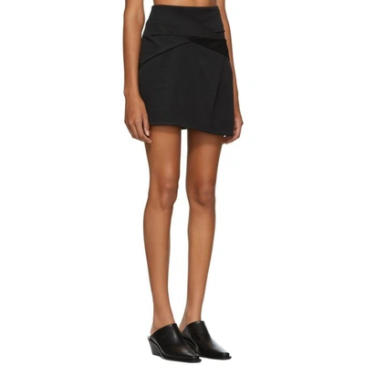 Shop Helmut Lang Black Knot Drape Miniskirt