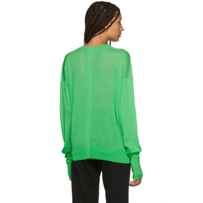 Shop Helmut Lang Green Folded Sheer Sweater In Poison