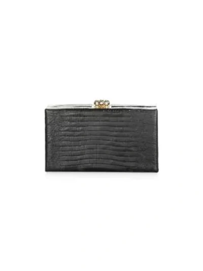 Shop Edie Parker Jean Lizard Clutch In Red