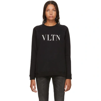 Shop Valentino Black Vltn Sweatshirt In 0no Bl/wh