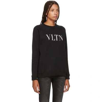 Shop Valentino Black Vltn Sweatshirt In 0no Bl/wh
