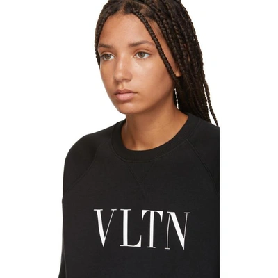 Shop Valentino Black Vltn Sweatshirt In 0no Bl/wh