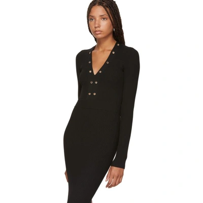 Shop Mcq By Alexander Mcqueen Mcq Alexander Mcqueen Black Lace-up Bodycon Dress In 1000 - Dkbl