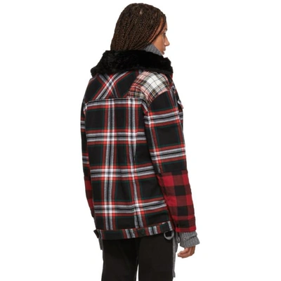 Shop Mcq By Alexander Mcqueen Mcq Alexander Mcqueen Red And Black Tartan Boxy Jacket In 1035 Blk Ta