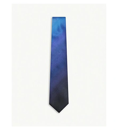 Shop Richard James Ombre Satin Silk Tie In Cobalt