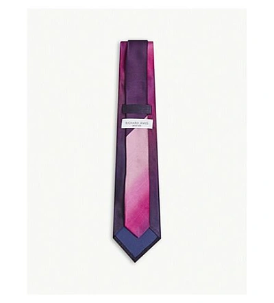 Shop Richard James Ombre Satin Silk Tie In Magneta