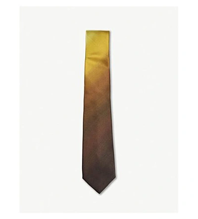 Shop Richard James Ombre Satin Silk Tie In Old Gold