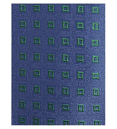 Shop Charvet Silk Square Pattern Tie In Green