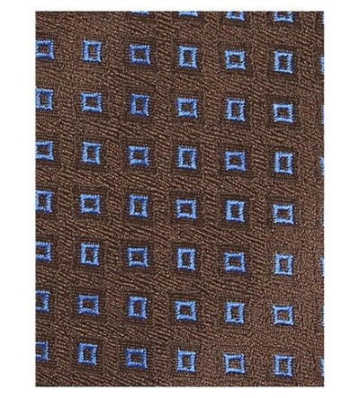 Shop Charvet Silk Square Pattern Tie In Brown