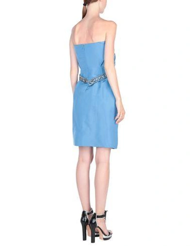Shop Versace Short Dress In Azure