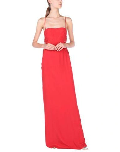 Shop Versace Long Dresses In Red