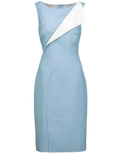 Shop Oscar De La Renta Knee-length Dress In Sky Blue