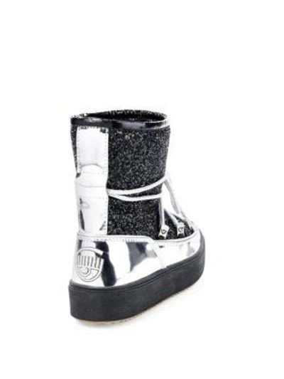 Shop Chiara Ferragni Glitter Snow Boots In Black