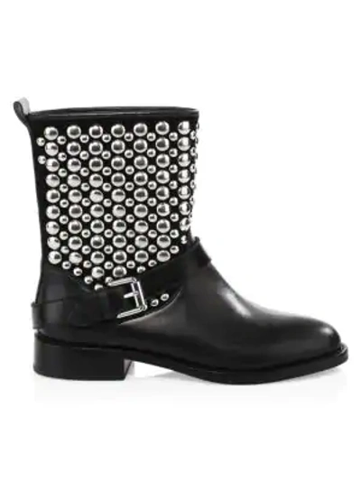 Shop Rebecca Minkoff Saida Moto Leather Boots In Black