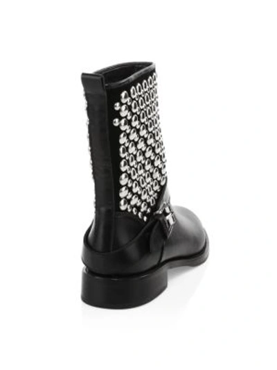 Shop Rebecca Minkoff Saida Moto Leather Boots In Black