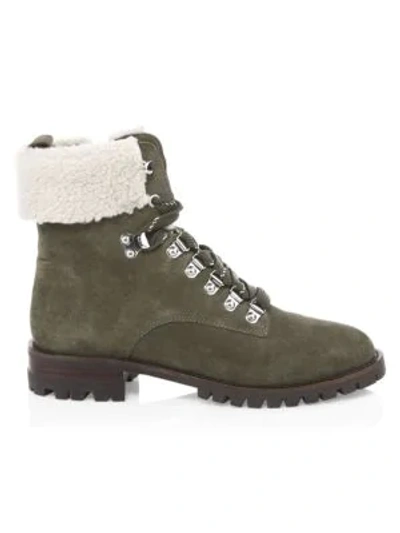 Shop Rebecca Minkoff Jaylin Suede Hiking Boots In Olive