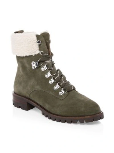 Shop Rebecca Minkoff Jaylin Suede Hiking Boots In Olive