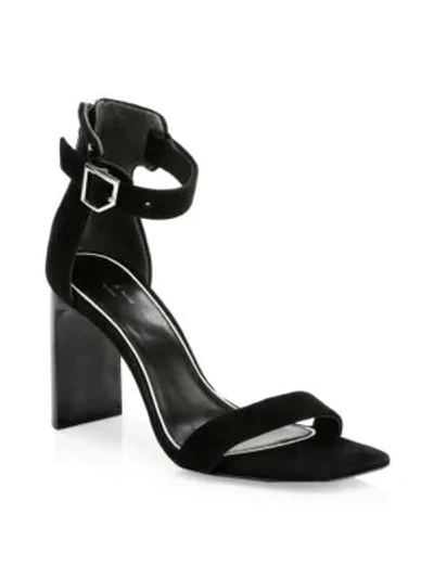 Shop Rag & Bone Women's Ellis Ankle-strap Suede Sandals In Black
