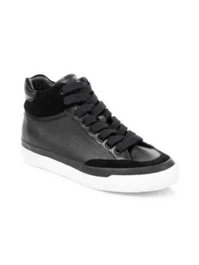 Shop Rag & Bone Rb Army High-top Leather Sneakers In Black