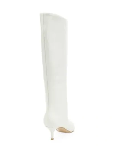 Shop Gianvito Rossi Point Toe Knee-high Boots In White