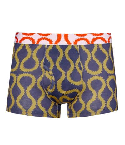 Shop Vivienne Westwood Navy Squiggle Boxer Shorts