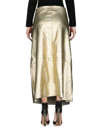 Shop Mm6 Maison Margiela Midi Skirts In Gold