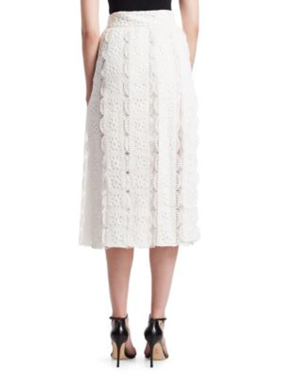 Shop Maje Janila Lace Midi Skirt In White