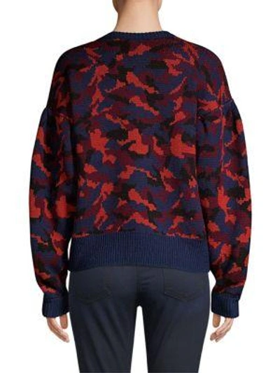 Shop Joie Brycen Camo Wool Sweater In Midnight