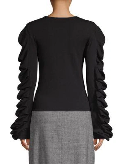 Shop Amur Alana Wool-blend Sweater In Black