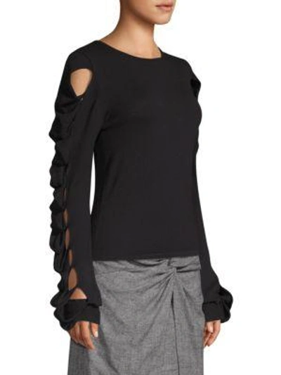 Shop Amur Alana Wool-blend Sweater In Black