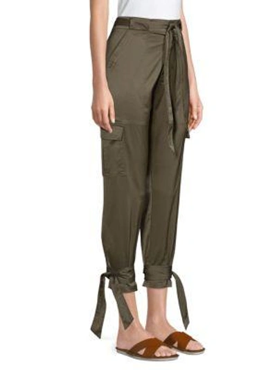 Shop Joie Erlette Stretch Satin Pants In Caviar