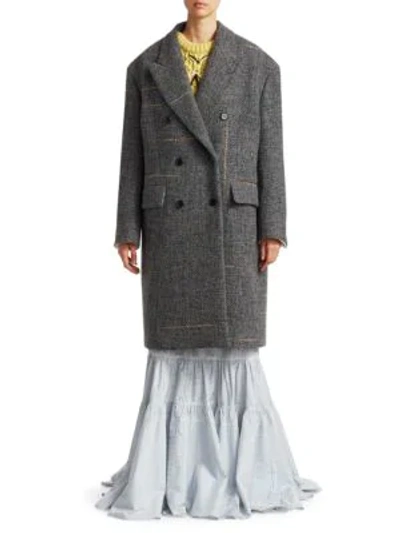 Shop Calvin Klein 205w39nyc Wool Tweed Coat In Grey